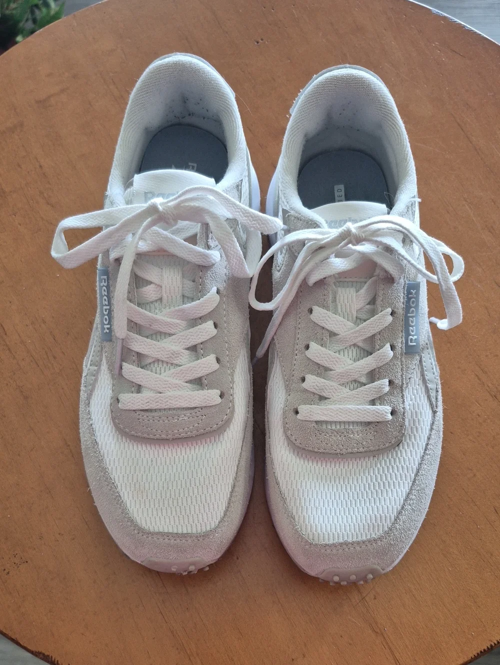 Reebok White and Light Blue Low-Top Sneakers